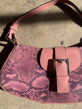 Load image into Gallery viewer, Y2K Salmon Pink Snakeskin Leather Handbag