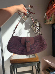 Y2K Salmon Pink Snakeskin Leather Handbag