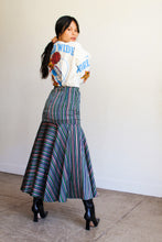 Load image into Gallery viewer, 1970s Striped Taffeta Mermaid Hem Skirt