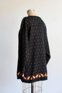 1980s Paisley Floral Knit Pullover Sweater
