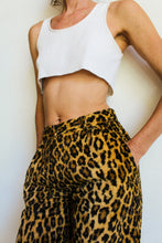 Load image into Gallery viewer, 1960s Fuzzy Leopard Print High Waist Pants