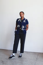 Load image into Gallery viewer, 1980s Blue Batik Floral Print Button Up Blouse