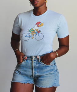 1980s Levi's LA Olympic Cycling Baby Blue Tee