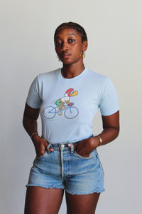 1980s Levi's LA Olympic Cycling Baby Blue Tee
