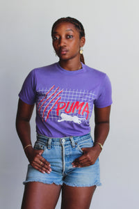 1980s PUMA Purple Big Cat Tee