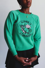 Load image into Gallery viewer, Flower of the Dragon Vintage Green Raglan Sweatshirt