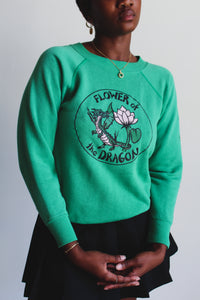 Flower of the Dragon Vintage Green Raglan Sweatshirt