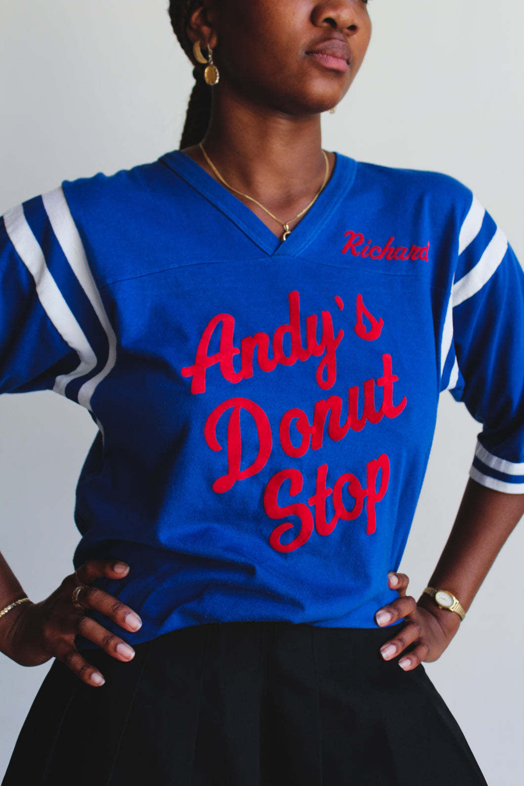 1960s Donut Stop Royal Blue Athletic Tee