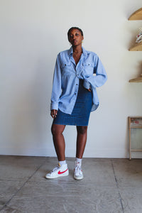 1970s Levi's Blue Striped Button Down Shirt