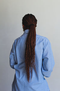 1970s Levi's Blue Striped Button Down Shirt