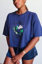 Load image into Gallery viewer, Flower of the Dragon Vintage Blue Cropped Tee
