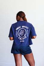 Load image into Gallery viewer, Flower of the Dragon Vintage Blue Cropped Tee