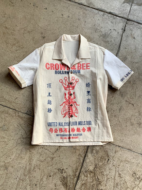 Queen Bee Rice & Flour Sack Button-up