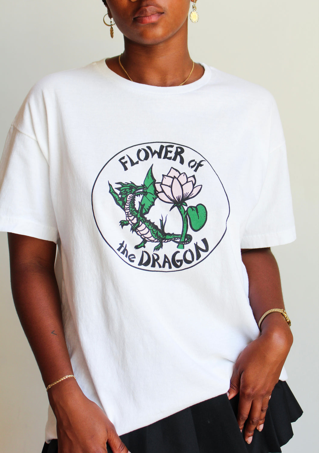Flower of the Dragon Vintage White Tee 2