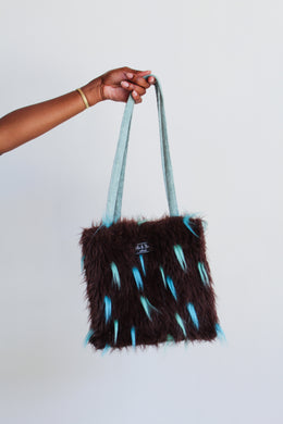 Y2K Felted Wool Furry Tote Purse