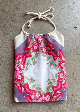 Pink Daisies Hankie Halter Top 2X