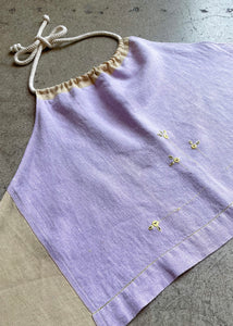 Antique Pastel Purple Linen Halter Top XL