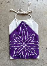 Load image into Gallery viewer, Purple Illustrated Hankie Halter Top Medium