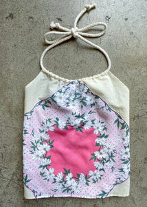 Pink Floral Hankie Halter Top XL