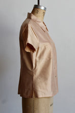 Load image into Gallery viewer, 90s Peach Raw Silk Short Sleeve Blouse