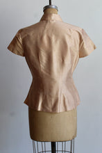 Load image into Gallery viewer, 90s Peach Raw Silk Short Sleeve Blouse