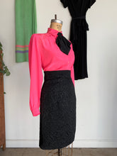 Load image into Gallery viewer, 1980s Oleg Cassini Hot Pink Silk Blouse
