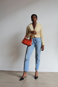1990s Cole Haan Pumpkin Spice Leather Handbag