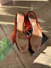 Load image into Gallery viewer, 1980s Blood Orange Raw Silk Slip Ons