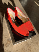 Load image into Gallery viewer, 1980s Blood Orange Raw Silk Slip Ons