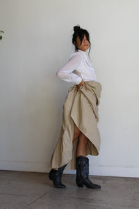 1980s Khaki Cotton Skirt