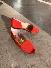 Load image into Gallery viewer, 1980s Blood Orange Raw Silk Slip Ons