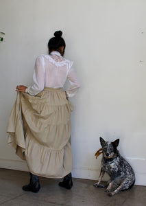1970s Jessica's Gunnies White Ruffle Victorian Blouse