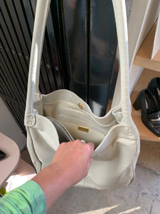 1990s Cloud Grey Leather Purse