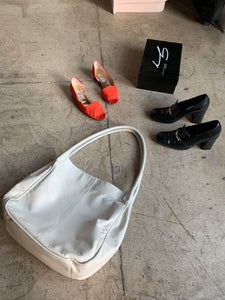 1990s Cloud Grey Leather Purse