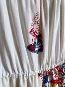 Hibiscus Floral Tablecloth Jumpsuit ~ Large US 12-14