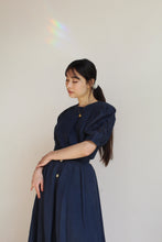 Load image into Gallery viewer, 1980s Navy Blue Linen Skirt Set