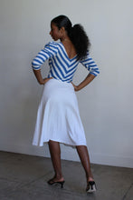 Load image into Gallery viewer, 1980s Blondie Striped Knit Puff Sleeve Dress