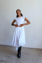 Load image into Gallery viewer, 1980s White Irish Linen &amp; Lace Cutout Dress