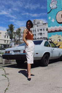 1970s White Corduroy Skirt