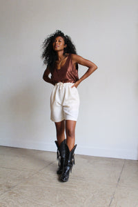 1990s Cream Silk Lounge Shorts