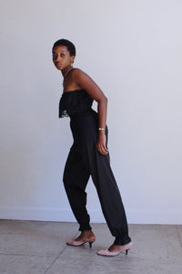 Black Lace Loungewear Jumpsuit