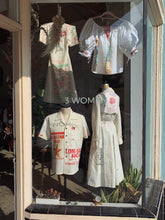 Load image into Gallery viewer, Blue Rose Rice Sack Patchwork Trench Coat