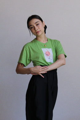 Vintage Lime Green Primary Rose Tee