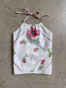 Strawberry Rose Hankie Halter Top ~ Medium