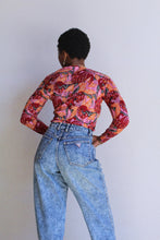 Load image into Gallery viewer, Floral Graphic Print Long Sleeve Nylon Tee