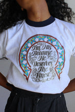 Load image into Gallery viewer, 1980s He Deserves the Finest Ringer Tee