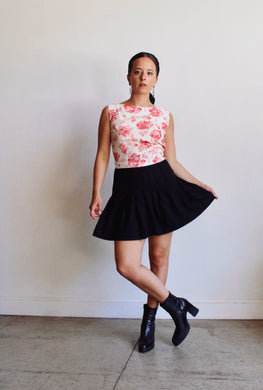 1980s Black Pleated Tennis Skirt