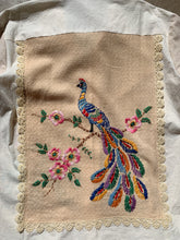 Load image into Gallery viewer, Peacock Embroidered Linen Fringe Shirt