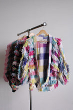 Load image into Gallery viewer, Paula Sweet Muslin Mink Art to Wear Pastel Cotton Fringe Cardigan Sweater
