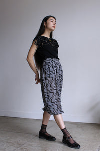 Black Floral Cutout Blouse
